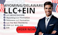 form wyoming or delaware llc with ein and operating agreement