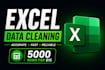 clean messy data, remove duplicates, and create charts in excel or CSV