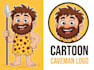 make cartoon mascot caveman food logo
