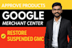 approve your google merchant center