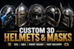 design custom printable 3d masks, helmets, cosplay stl files