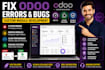 fix odoo errors, bugs and develop custom odoo modules
