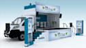 design a realistic 3d truck stage trailer for events and manufacturing
