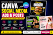 design professional social media post, ads using canva