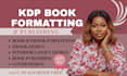 do book formatting for amazon kdp, interior book design and paperback formatting