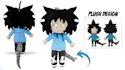 design plush reference sheet, toy tech pack stuffed animal ych character concept