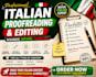 proofread and edit italian text correct grammar italian book documents, website
