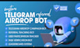 create telegram airdrop bot for you referral telegram bot, telegram referral bot