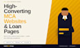 design mca website, business funding website, mca ads creative for iso website