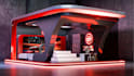 create 3d trade booth design, 3d booth stand with angle rendering