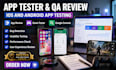 test ios android app tester app game testing google search console QA review
