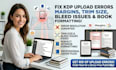 fix KDP upload errors margins trim size bleed issues and book formatting