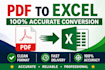 convert PDF to excel accurately with clean formatting discount for first 10