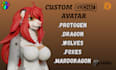 create vrchat avatar, 3d vtuber model, 3d fursona , furry avatar, vseeface, vrm