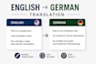 translate english to german manually and fast