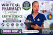 write pharmacy content and do earth science research