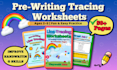 create pre writing tracing worksheets for kids PDF