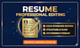 edit rewrite and improve your resume CV professionally