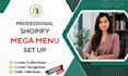 create shopify mega menu and customize theme navigation