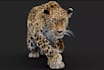 remodel 3d custom fantasy creature,vfx mammal, leopard model,xgen hair grooming
