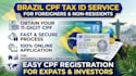 register your brazil cpf tax id number for foreigners and nonresidents