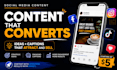 create high converting social media content ideas and captions