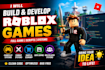 build roblox game, develop roblox game, make roblox scripts, full game, code