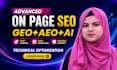 do on page technical SEO GEO aeo optimize shopify wix joomla webflow wordpress