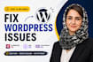 fix wordpress issues, wordpress bug fix, woocommerce fix, elementor and divi