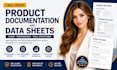 create professional product documentation and data sheets