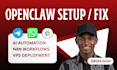 install open claw setup openclaw fix claude code