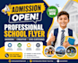 design modern school admission flyer or enrollment poster