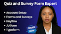 create online forms, quiz, surveys using jotform, google forms, typeform outgrow