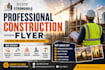 create bold construction ads, handyman, roofing and plumbing, business flyers