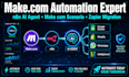 setup makecom automation, make scenario, n8n ai agent  zapier