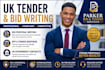 write professional UK tender bid proposal and rfp response