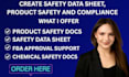 create safety data sheet, product safety and compliance docs
