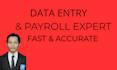 do accurate data entry, payroll processing, and excel tasks