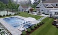 do 3d backyard landscape design with pool, patio, garden design and 3d rendering