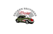 design fun action broken brothers racing bug logo