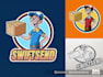 make cartoon delivery courier service guy mascot logo