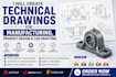 create technical drawings for manufacturing, product design and cad drafting