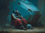 create cinematic sci fi character illustrations