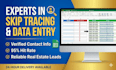 do expert real estate skip tracing and bulk data entry
