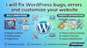 fix wordpress bugs, errors and customize your website