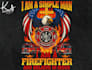 make american flag eagle firefighter logo