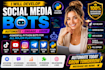 do custom social media bot, tiktok bot, twitter bot, instagram bot, youtube bot