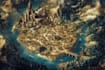 do medieval fantasy map, isometric vector map illustration