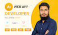build custom ai website, full stack website backend, front end development