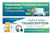 provide fast and accurate eng kis transcription services